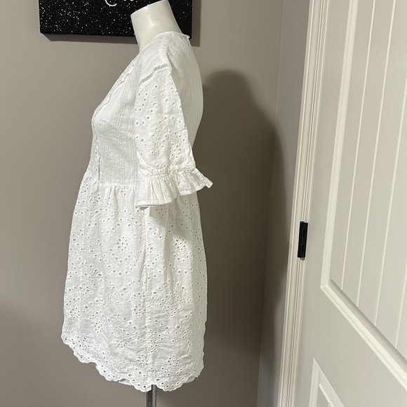 TUCKERNUCK English Factory Eyelet Dress White Side Zip Sz XS - Picture 4 of 11